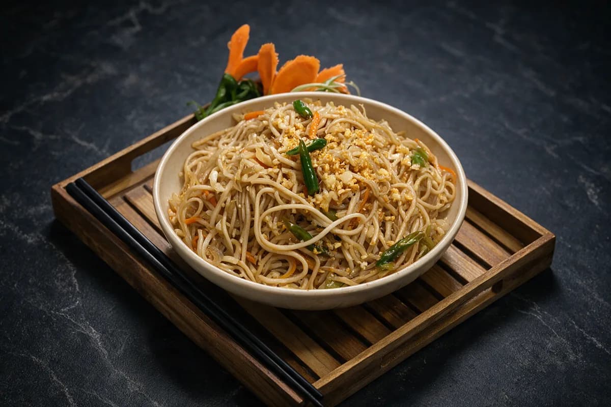 Saucy Toss Egg Noodles with scrambled egg