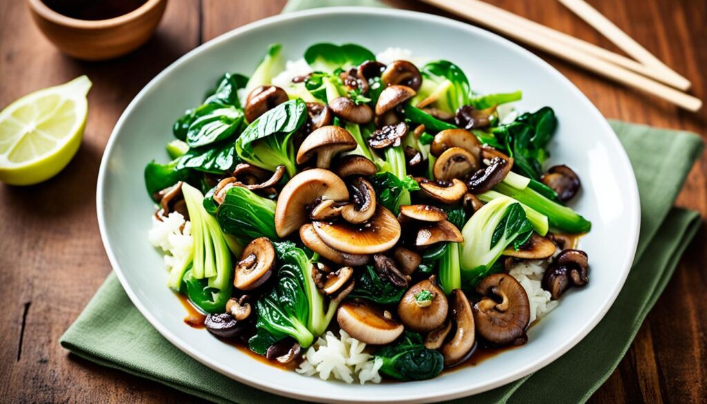 Mushroom and Bok Choy Stir Fry