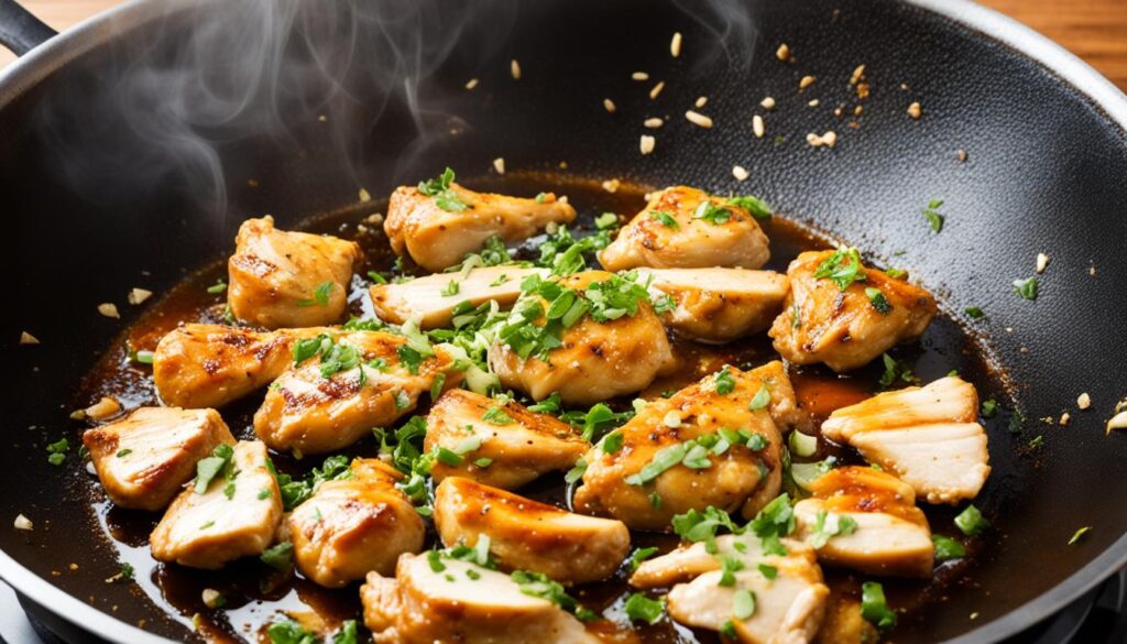 browning chicken for stir fry