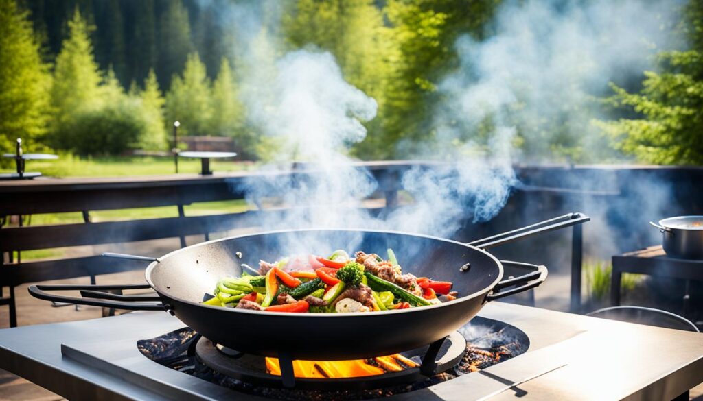 outdoor wok cooking