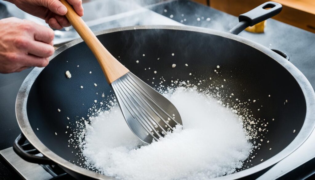 salt seasoning wok